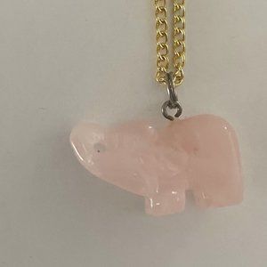 Rose Quartz Elephant pendant Necklace